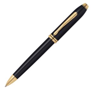 Cross Townsend Black Lacquer Gold Trim Ball Pen