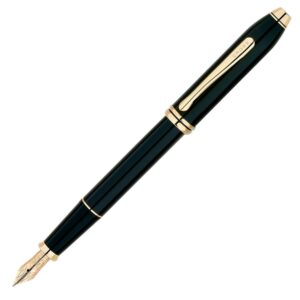 Cross Townsend Black Lacquer Gold Trim Fountain Pen