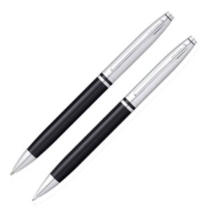 Cross Avitar Chrome Black Ball Pen+Mechanical Pencil Set