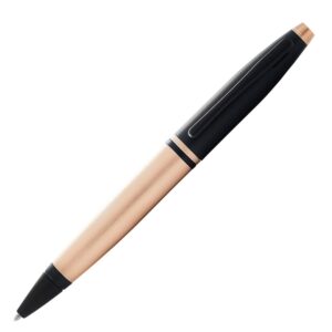Cross Calais Brushed Rose Gold Plate and Black Lacquer Ball Pen