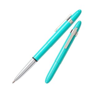 Fisher Bullet Tahitian Blue With Chrome Pocket Clip  Ball Pen