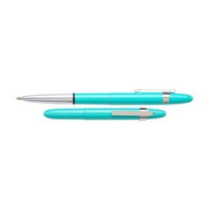 Fisher Bullet Tahitian Blue With Chrome Pocket Clip  Ball Pen