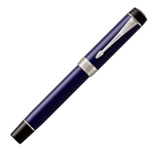 Parker Duofold Lapis Blue Black Chrome Trim Fountain Pen-N