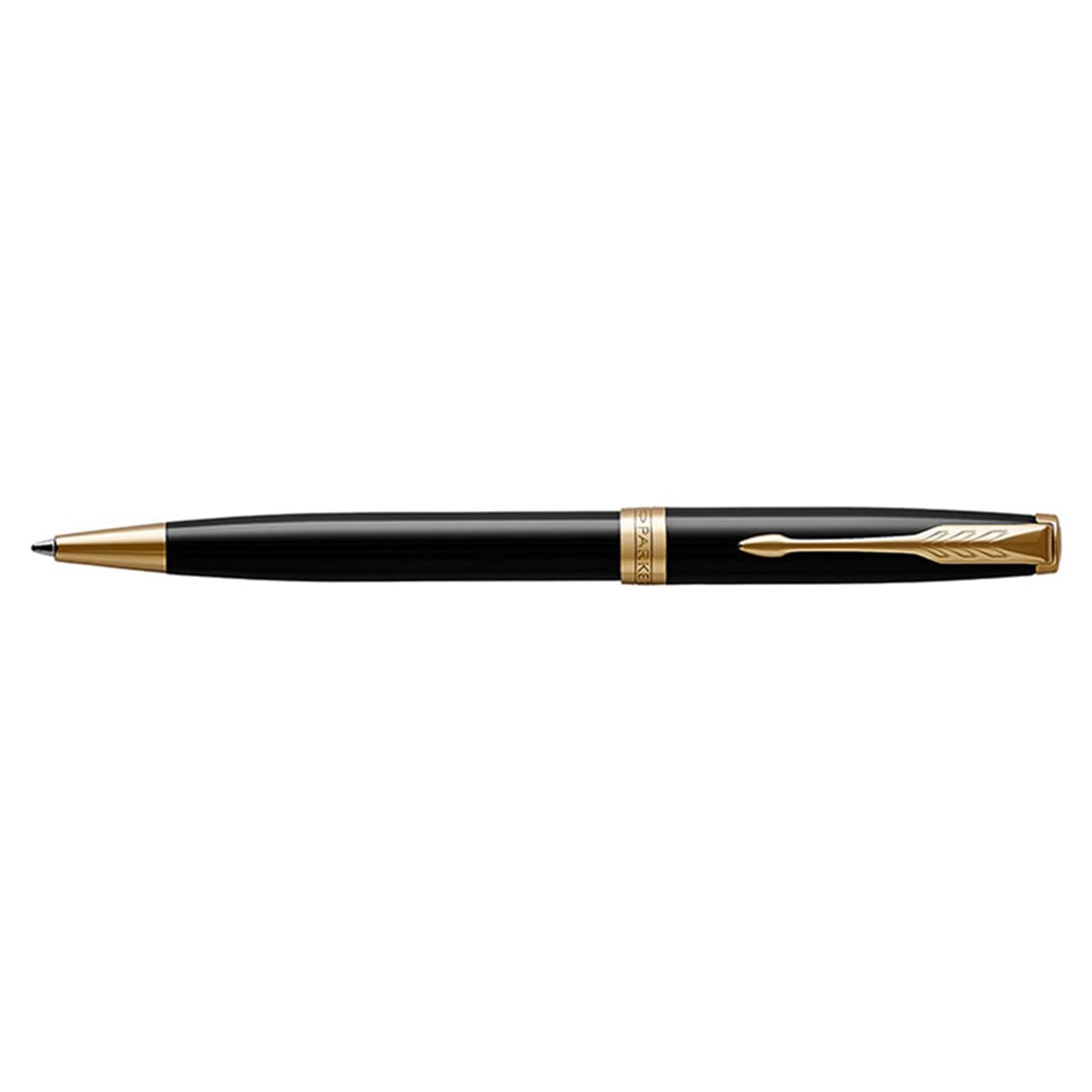 Parker Sonnet Deep Black Gold Trim Ball Pen.