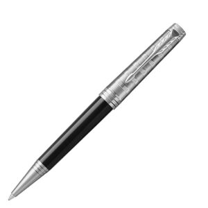 Parker Premier Custom Black Steel Trim Ball Pen