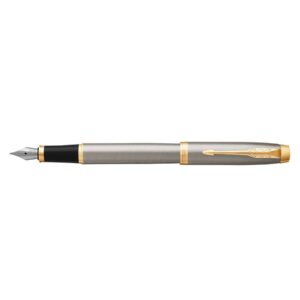 Parker IM Brushed Metal Gold Trim Fountain Pen