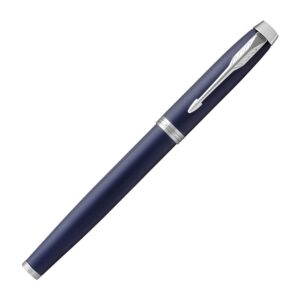 Parker IM Matte Blue Chrome Trim Fountain Pen