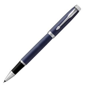 Parker IM Matte Blue Chrome Trim Roller Ball Pen