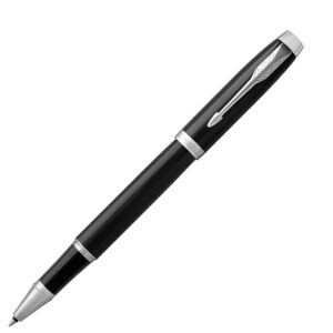 Parker IM Metal Lacquer Black Chrome Trim Roller Ball Pen Blister