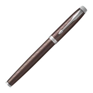 Parker IM Premium Brown Chrome Trim Roller Ball Pen