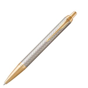 Parker IM Premium Warm Grey Gold Trim Ball Pen