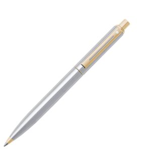 Sheaffer Sentinal Brushed Chrome Gold Trim Ball Pen