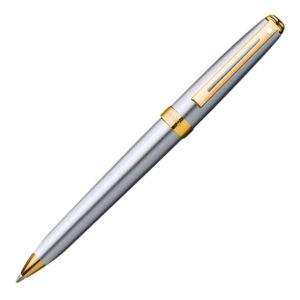 Sheaffer Prelude Brushed Chrome Gold Trim Ball Pen