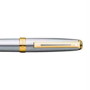 Sheaffer Prelude Brushed Chrome Gold Trim Ball Pen
