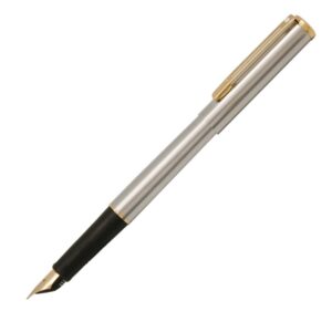 Sheaffer Agio Brushed Chrome Gold Trim Fountain Pen