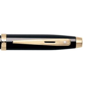 Sheaffer 100 Glossy Black Gold Trim Roller Ball Pen