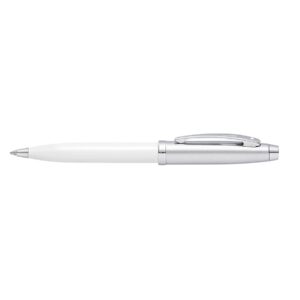 Sheaffer 100 White/Chrome Chrome Trim Ball Pen