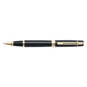Sheaffer 300 Glossy Black Gold Trim Roller Ball Pen