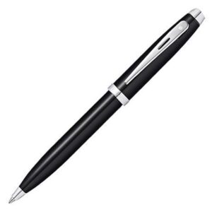 Sheaffer 100 Glossy Black Chrome Trim Ball Pen