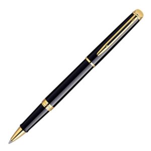 Waterman Hemisphere Lacquer Black Gold Trim Roller Ball Pen