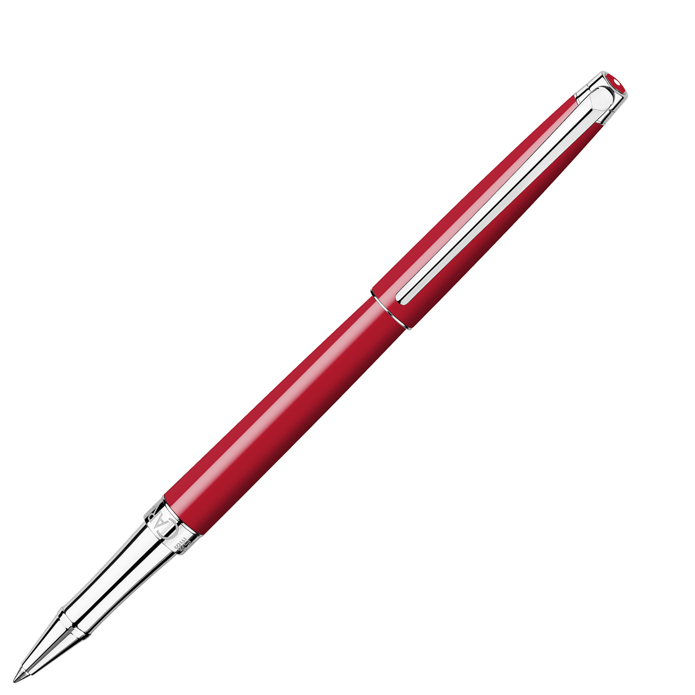 Caran d'Ache Leman Slim Scarlet Red Rhodium Trim Roller Ball Pen