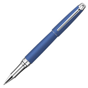 Caran d'Ache Leman Blue Night Matte Rhodium Trim Roller Ball Pen