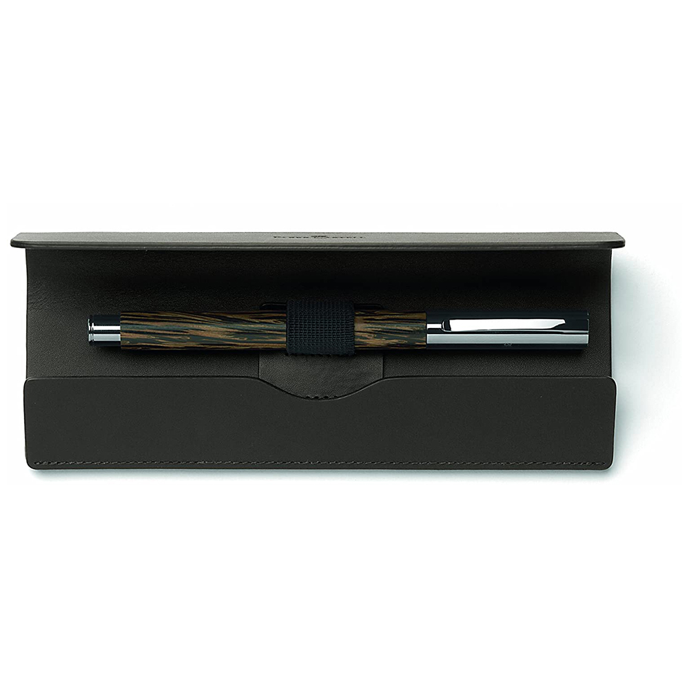 Faber Castell Leather Fold Over Pen Case Brown