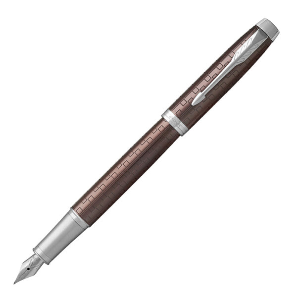 Parker IM Premium Metal Brown Chrome Trim Fountain Pen