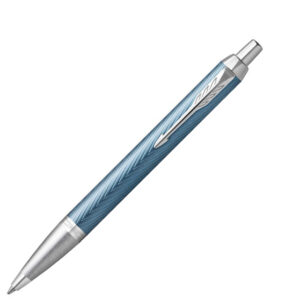 Parker IM Premium Blue-Grey Chrome Trim Ball Pen