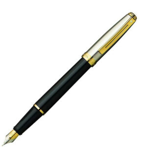 Sheaffer Prelude Black/Chrome Gold Trim Fountain Pen