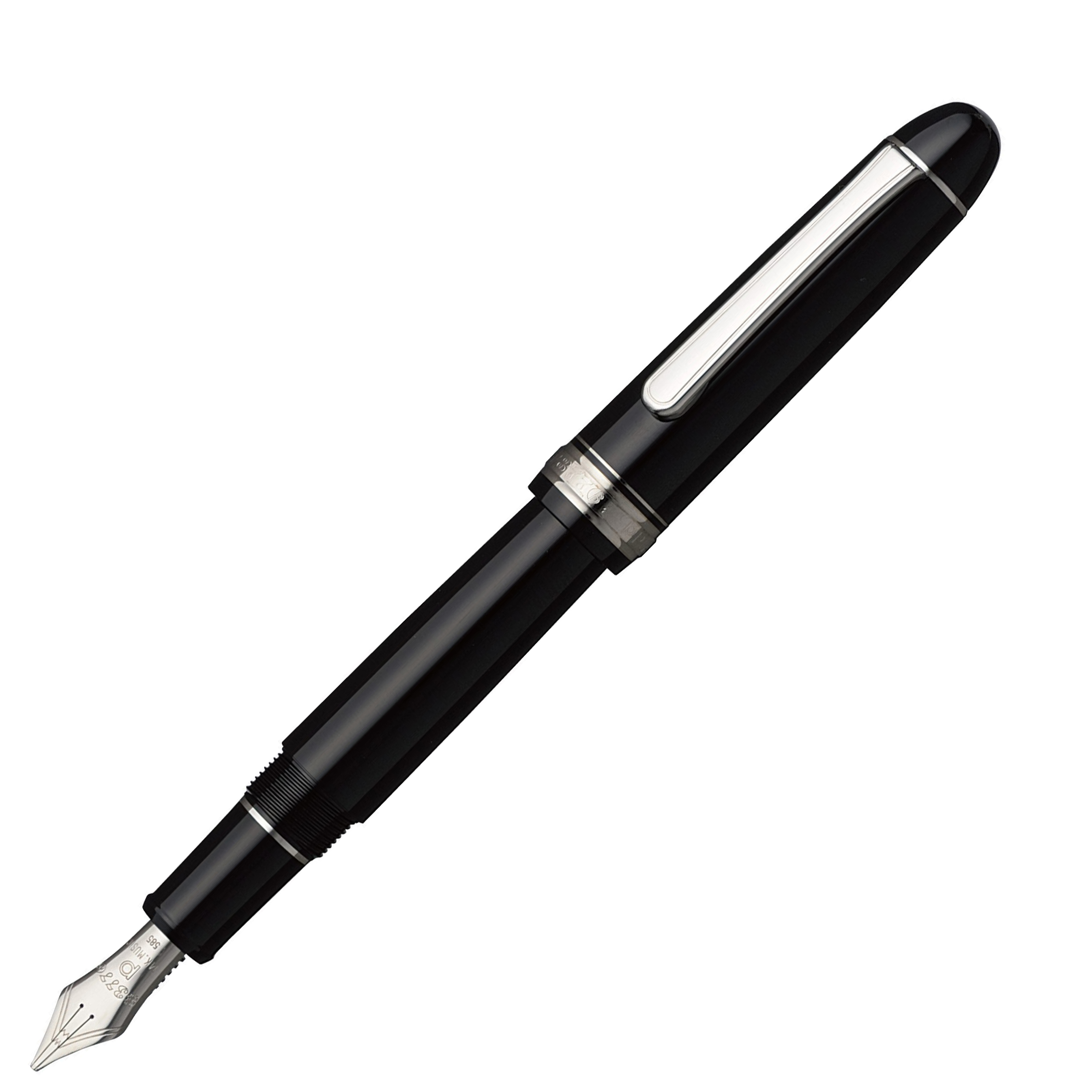 Platinum #3776 Century Music Rhodium Black  Fountain Pen