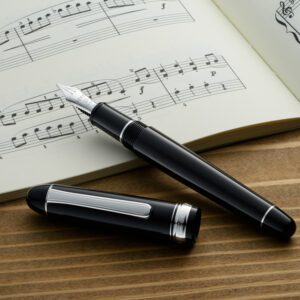 Platinum #3776 Century Music Rhodium Black  Fountain Pen