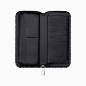 Dupont Leather Wallet Line D Black Zipped