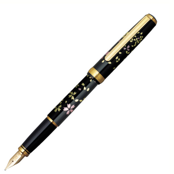 Platinum Vicoh Kanazawa Gold Leaf Swirling Petals of Cherry Blossom Fountain Pen