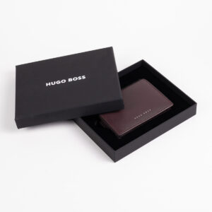 Hugo Boss Leather Card Holder Storyline Burgundy