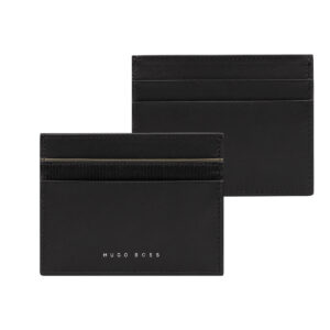 Hugo BOss Leather Card Holder Gear Black Khaki