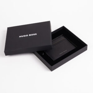 Hugo BOss Leather Card Holder Gear Black Khaki