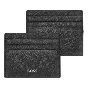 Hugo Boss Leather Card Holder Classic Grained Black