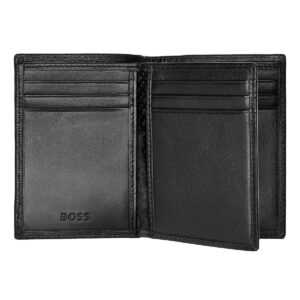 Hugo Boss Leather Card Holder Trifold Iconic Black