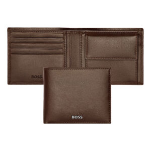 Hugo Boss Leather Wallet with Coin CLS Smooth Brown