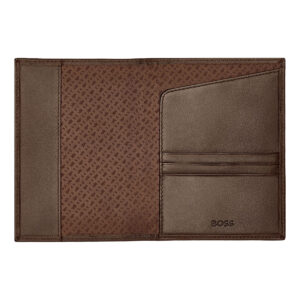 Hugo Boss Leather Passport Holder CLS Smooth Brown
