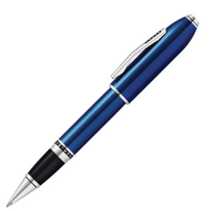 Cross Peerless Translucent Quartz Blue Platinum Trim Roller Ball Pen