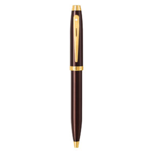 Sheaffer 100 Glossy Coffee Brown Gold Trim Ball Pen