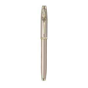 Sheaffer 100 Emily in Paris Champagne Gold Trim Rollerball Pen with Bow Emblem on Clip