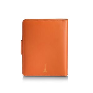 Sheaffer Emily in Paris Leather Orange Passport Case with Pen Loop & Heart-Shaped Emblem