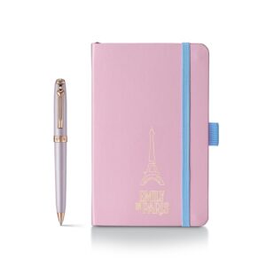 Sheaffer Set Emily in Paris Prelude Mini Pastel Pink Ball Pen with SWK Crystal and A6 Notebook