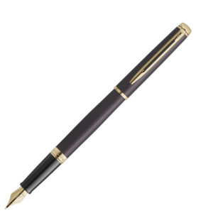 Waterman Hemisphere Metallic Black Gold Trim Fountain Pen